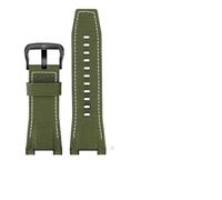 MAMA'S PEARL Herren-Uhrenarmband Aus Canvas Und Leder, 26 Mm, Passend For Casio GST-B100 S130 W300GL 400G W330 GST-W120L S120 W130L S100-Serie, Uhrenzubehör(Green canvas black)