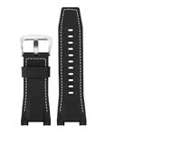 MAMA'S PEARL Herren-Uhrenarmband Aus Canvas Und Leder, 26 Mm, Passend For Casio GST-B100 S130 W300GL 400G W330 GST-W120L S120 W130L S100-Serie, Uhrenzubehör(Black white canvas)