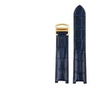 MAMA'S PEARL Leder-Uhrenarmband für Cartier für Pasha-Serie, spezielles konkaves Uhrenarmband für Herren und Damen, Schwarz / Braun, 21 x 15 m, 20 x 12 mm, 18 x 10 mm, Blaugold, 18 mm - 10 mm