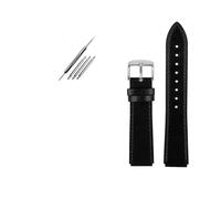 MAMA'S PEARL Passend for Casio Vintage-Lederarmband A158 A159 A169 AE-1200 AE1200 AE1300 SGW-300/400 AQ-150W Rindsleder-Armband Retro-Armband 18 mm(Black-silver)