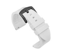 MAMA'S PEARL Silikon-Uhrenarmband 20 Mm 22 Mm 24 Mm Herren-Sport-wasserdichtes Armband For Rolex For Seiko-Uhren-Ersatzarmband(White-black buckle,20mm)