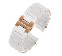 MAMA'S PEARL Silikon-Uhrenarmband For Herren Und Damen, Passend For Armani Ar5920 5919 5859 5867, Weißes Gummibeschichtetes Stahlarmband, Zubehör, 20 Mm, 23 Mm(White-rose gold,20mm)