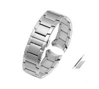 MAMA'S PEARL Solide gebogene Ende Strap Fit for Armani AR2448 AR2447 AR2432 AR2433 AR2458 AR2434 AR245 Armband Stahl Uhr Kette Armband 22mm(Silver)