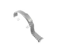 MAMA'S PEARL Uhrenarmbänder Passend For Omega 18 Mm, 19 Mm, 20 Mm, Bead Of Rice, Massives Edelstahl-Uhrenarmband(Silver no logo,18mm)