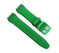MAMA'S PEARL Wasserdichtes Silikon-Armband, Passend For Swatch, Weiches Gummi-Armband, Herren- Und Damen-Ersatzarmband, 16/17/19/20 Mm, Riemenzubehör(Green,16mm)