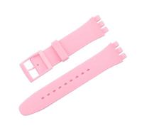 MAMA'S PEARL Wasserdichtes Silikon-Armband, Passend For Swatch, Weiches Gummi-Armband, Herren- Und Damen-Ersatzarmband, 16/17/19/20 Mm, Riemenzubehör(Pink,17mm)