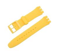 MAMA'S PEARL Wasserdichtes Silikon-Armband, Passend For Swatch, Weiches Gummi-Armband, Herren- Und Damen-Ersatzarmband, 16/17/19/20 Mm, Riemenzubehör(Yellow,20mm)