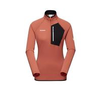 Mammut Damen Half Zip Pullover, L, Orange, Funktionsshirt, Oberteil für Sportler, aus Polartec Power Grid