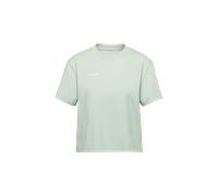 Mammut Kurz geschnittenes Baumwoll-T-Shirt Base Cropped T-Shirt Women Mini Logo Grün XS