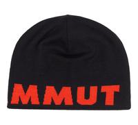Mammut Beidseitig tragbare feinmaschige Strickmütze Logo Beanie Schwarz one size