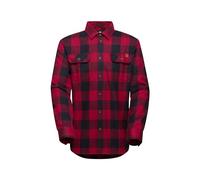 Mammut Tamaro Longsleeve Shirt Men | Kariertes Herrenhemd, Outdoor Flanellhemd, Freizeithemd für Herren, Langarm, Atmungsaktiv, Schnelltrocknend, Rot und Schwarz | Blood Red-Black, S