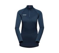 Mammut Wärmendes Langarmshirt mit Merinowolle Trift Half Zip Longsleeve Women Blau XL