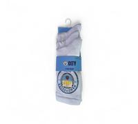 Man City Sports Three Pack Socks White Blue 8 to 11 UK - One Size