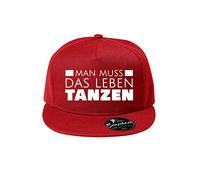 man muss das Leben tanzen Baumwolle Baseball Cap, Basecap - Unisex Cap, Sport, Reisen, Style - Baseball Cap, Mütze (Cap 466 Rot)