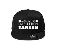 man muss das Leben tanzen Baumwolle Baseball Cap, Basecap - Unisex Cap, Sport, Reisen, Style - Baseball Cap, Mütze (Cap 466-Schwarz)