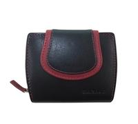 MANAGE 2farbige Leder-Geldbörse schwarz-rot