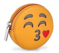 MANAGE Kuss-Gesicht Börse mit Schlüsselring - inkl. Geschenkbox - Minigeldbörse für Frauen und Kinder - Schlüsselmäppchen Damen Leder Gelb 32717-14