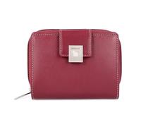 MANAGE Premium Geldbörse Damen Rot - RFID NFC Schutz - Geräumiges Echtleder Portemonnaie Frauen mittelgroß - Leder Geldbeutel viele Fächer mit Reißverschluss (Rot)