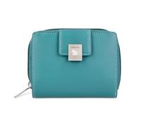 MANAGE Premium Geldbörse Damen Türkis - RFID NFC Schutz - Geräumiges Echtleder Portemonnaie Frauen mittelgroß - Leder Geldbeutel viele Fächer mit Reißverschluss (Türkis)