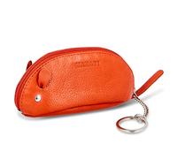 MANAGE Schlüsselmaus Schlüsseletui Orange aus Echtleder - Schlüsselanhänger Schlüsseltasche für Damen Herren Kinder - Gadget Schlüsselmäppchen Leder groß Geschenk keychain (Orange)