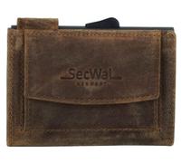 SecWal Kartenetui mit Münzfach Druckknopf (Braun Hunter)