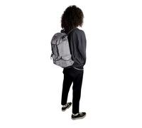 manbefair Lässiger Rucksack Vienna aus recyceltem Nylon Gewebe und Rinds-Leder Grau