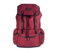 manbefair Lässiger Rucksack Vienna aus recyceltem Nylon Gewebe und Rinds-Leder Rot