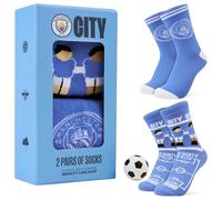 Manchester City F.C. Socken Jungen, Fußball Socken mit federnden Fußball - Geschenke für Kinder