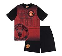 Manchester United FC - Kinder Schlafanzug-Shorty - Offizielles Merchandise - Rot mit großem Vereinswappen - 6-7 Jahre