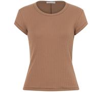 Mandala Damen Piqué Roundneck T-Shirt (Größe XS, braun)