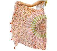 Mandala Life Art Damen Sarong, Pareo,Bikini Vertuschen, Strandtuch,Wickelrock, TapisserieWickeltuch Schal Halstuch - Hochwertiger Rayon - Weich und Leicht