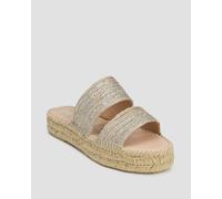 Manebi Double Sole 2 Bands Sandals Pantoletten Für Damen In Gold H31jb-gold Beige;Golden 39