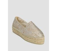 Manebi Double Sole Lurex Cotton Blend Monaco Espadrilles Espadrilles Für Damen In Gold H31d0-gold Beige;Golden 37