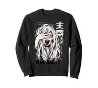 Manga Girl Scream Hand Over Eyes Dunkles Kunstdesign Sweatshirt