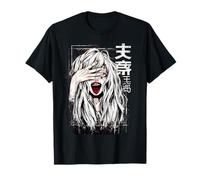 Manga Girl Scream Hand Over Eyes Dunkles Kunstdesign T-Shirt
