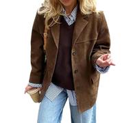 MANGMAO Wildlederjacke Y2k Oberbekleidung Braun Kunstleder Jacke Damen Herbst Mode 2024 Trendy Old Money Oversized Blazer, Braun, L