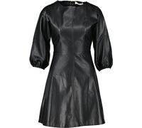 Mango Damen Kleid 3/4 Ärmel aus Kunstleder schwarz (DE/NL/SE/PL, Alphanumerisch, XS, Regular, Regular)