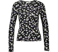Mango Damen Langarmshirt 'Nika' schwarz Gemustert