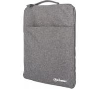 MANHATTAN Seattle Notebook Sleeve 15,6 Schutzhülle für Notebooks bis zu 15.6", Top Load, Premiumpolsterung, wasserfest, ein Innenfach, ein Frontfach, anthrazit (439817)