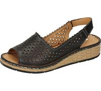 Manitu 910163-01, Damen-Sandalen, Schwarz, 37 EU, Schwarz, 37 EU