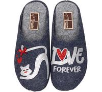 Manitu Damen Manitu-home Slippers Hausschuh, Blau, 42 EU