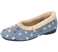 Manitu Home 340028-05 Pantoffel für Damen, Blau, 39 EU