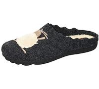 Manitu Home Damen 320088-01 Hausschuh, Schwarz, 42 EU