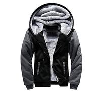 MANLUODANNI Dicker Hoodie Herren, Men's Kapuzenpullover mit Tasche Zip Pullover Jacke Sweatjacke Kapuzenjacke Sweater Casual Kapuzenpulli mit Fleeceartig-Innenseite Schwarz 3XL