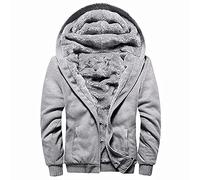 MANLUODANNI Kapuzenpullover Herren, Dicker Hoodie Men's Pullover Jacke Sweatjacke Kapuzenjacke Classic Hoodies Sweater Langarm Casual Kapuzenpulli mit Fleeceartig-Innenseite Grau 3XL