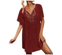MaNMaNing Damen Badeanzug Überwurf, Spitze, Häkelarbeit, Für Damen Strandkleid Bikini Cover Up Strandkleid Große Größen Strandbluse Lang Sommerkleid Kurz Pareo Tuch Sommer Kleid