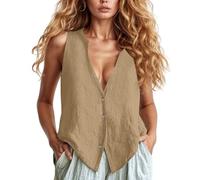 MaNMaNing Damen Lässiges Lockeres Einfarbiges V Ausschnitt Sommer Oberteile Damen Tank Top Unterhemd Top Sommer Locker Sexy Spaghetti Träger Sexy Tanktop