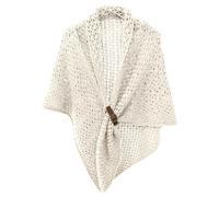 MaNMaNing Damen Mode einfarbig hohl ausgeschnitten Schnalle großes Dreieck Cape Umhang warm dekorativer Schal geteiltes Dreieckstuch Damen