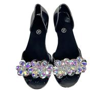 MaNMaNing Damen Sommer Strass Kristall Jelly Beach Große Damen Sandalen Bequem Schwarze Sandalen Sommer Elegant Keilsandalen Geschlossen Sandals