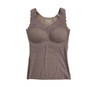 MaNMaNing Damen Unterhemd ohne Bügel glatte U Form leichtes T Shirt konvertierbarer BH nahtloses warmes Oberteil Damen dicker Winter Sling M2026013